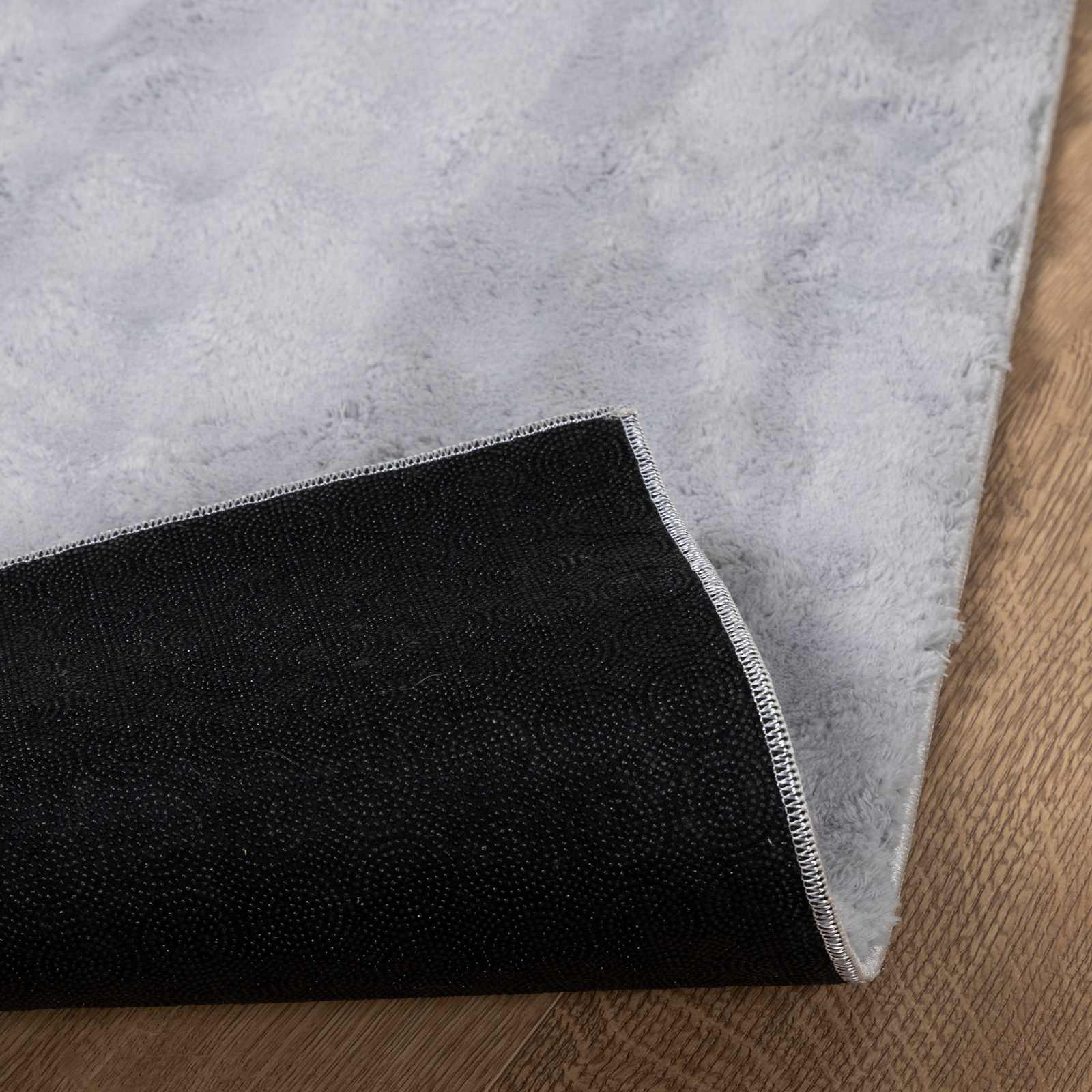 Tapetes de área quadrado sirolo cinzento 120 x 120 cm poliéster