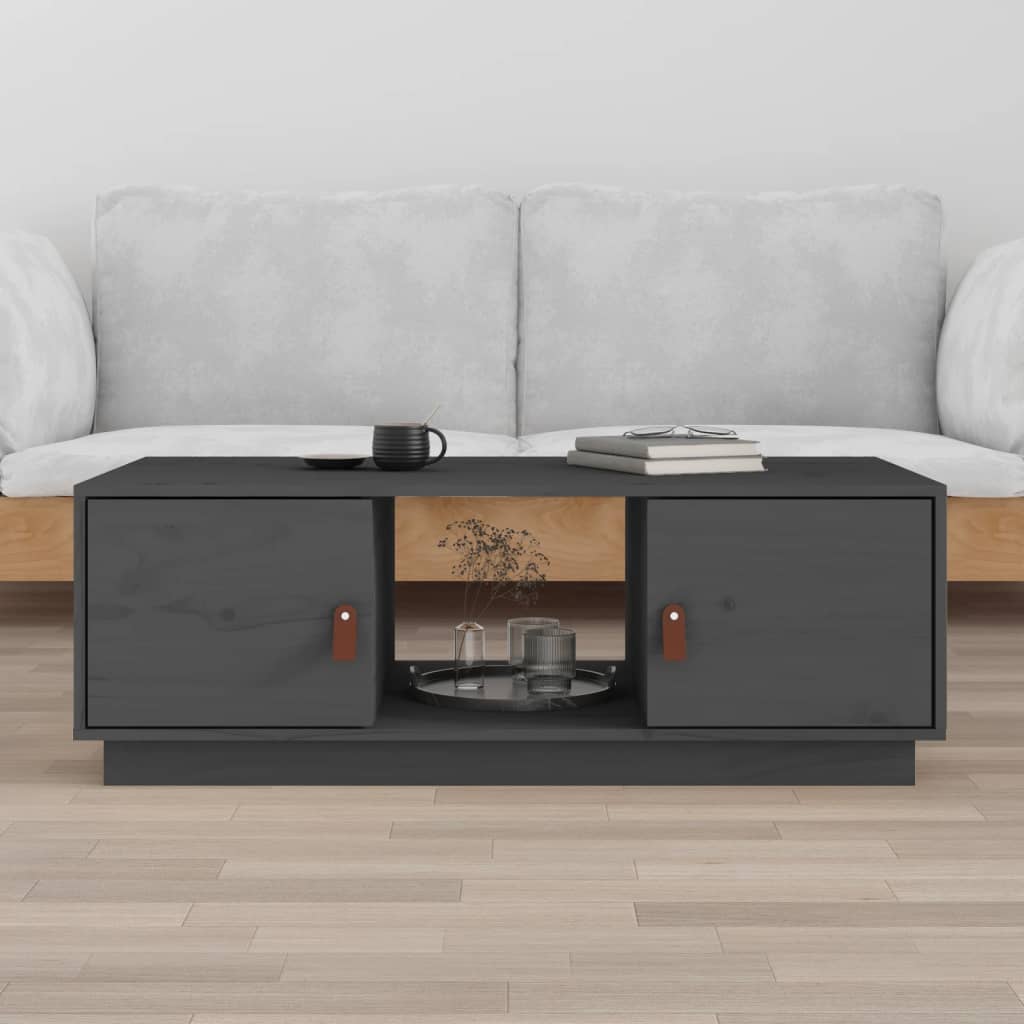 Mesa de centro 100x50x35 cm pinho maciço cinza