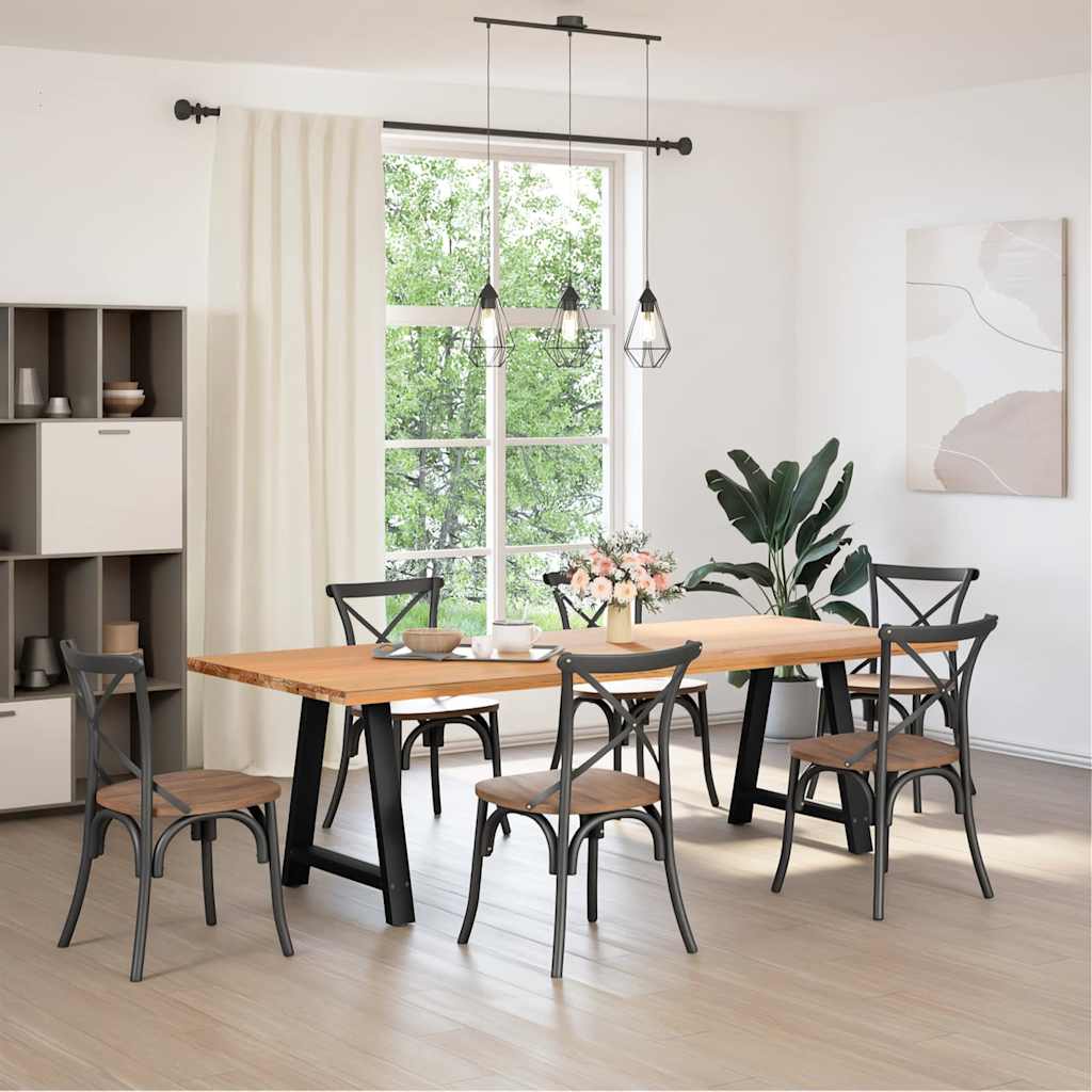 Pés para mesa de jantar em formato a, 2 peças, preto, 80x (72-73) cm, aço