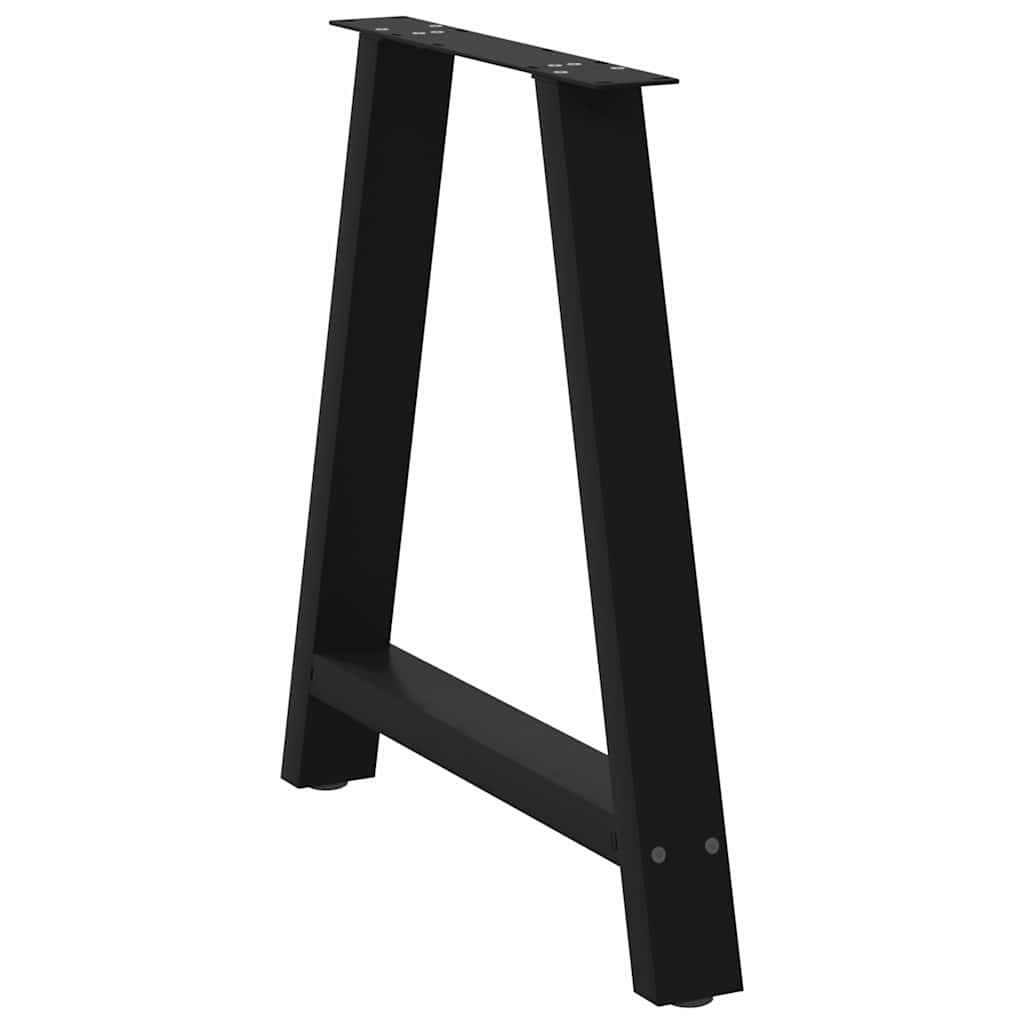 Pés para mesa de jantar em formato a, 2 peças, preto, 80x (72-73) cm, aço
