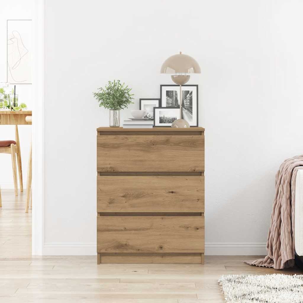 Aparador artisan oak 60x35x76 cm em madeira engenheirada