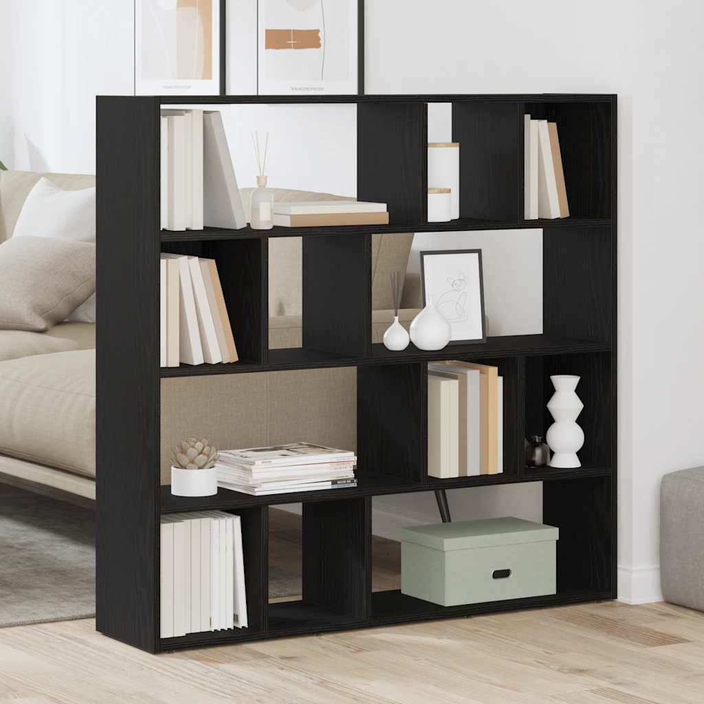 Divisória de ambientes/estante para livros em carvalho preto 105x24x102 cm