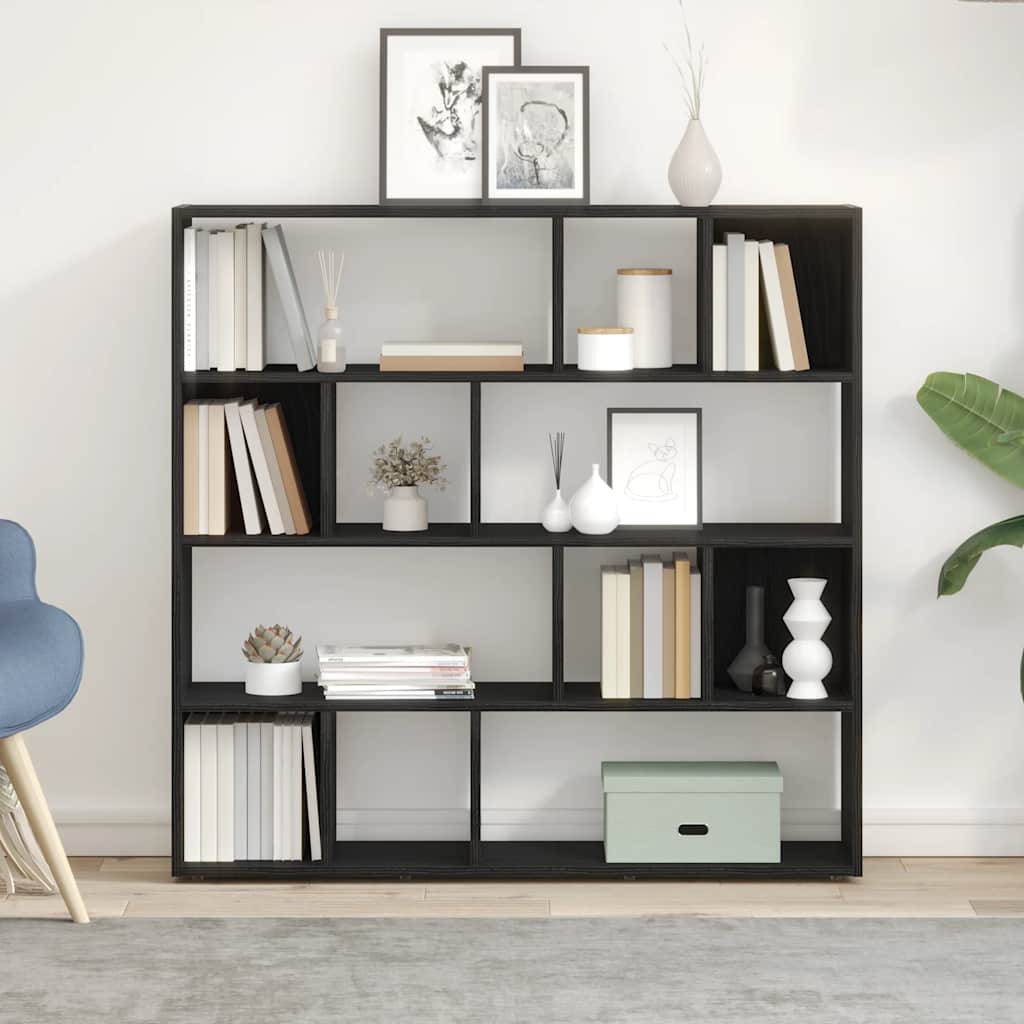 Divisória de ambientes/estante para livros em carvalho preto 105x24x102 cm