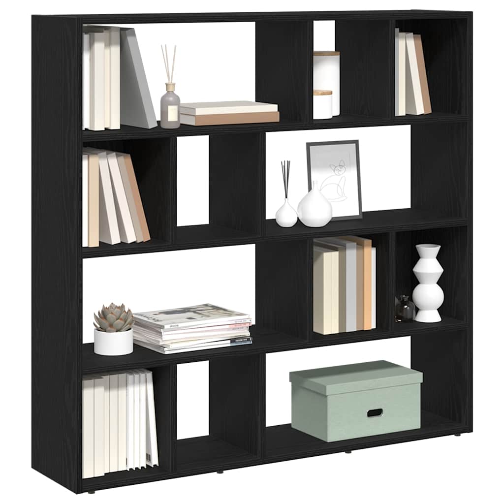Divisória de ambientes/estante para livros em carvalho preto 105x24x102 cm