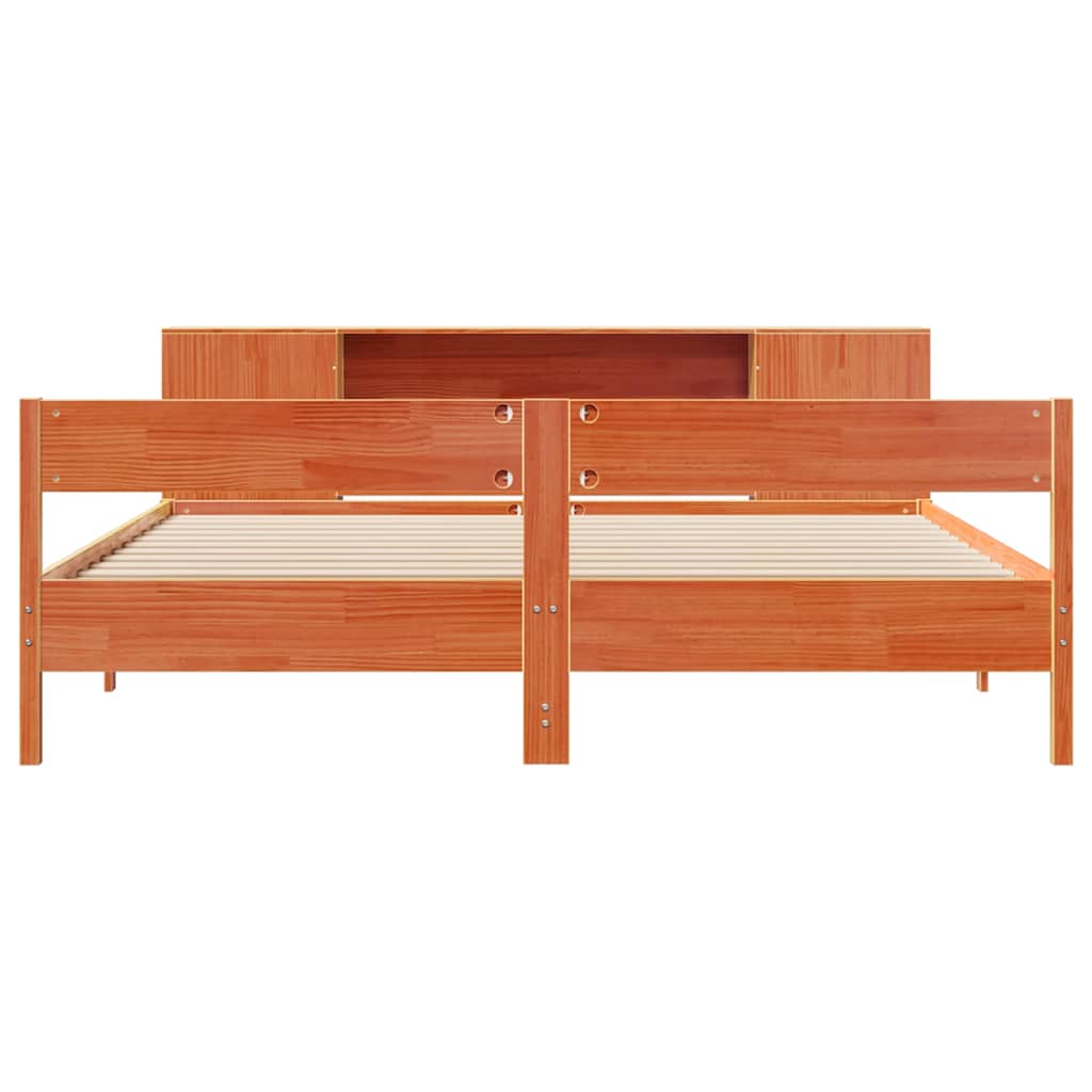 Cama com estante sem colchão 200x200 cm pinho maciço