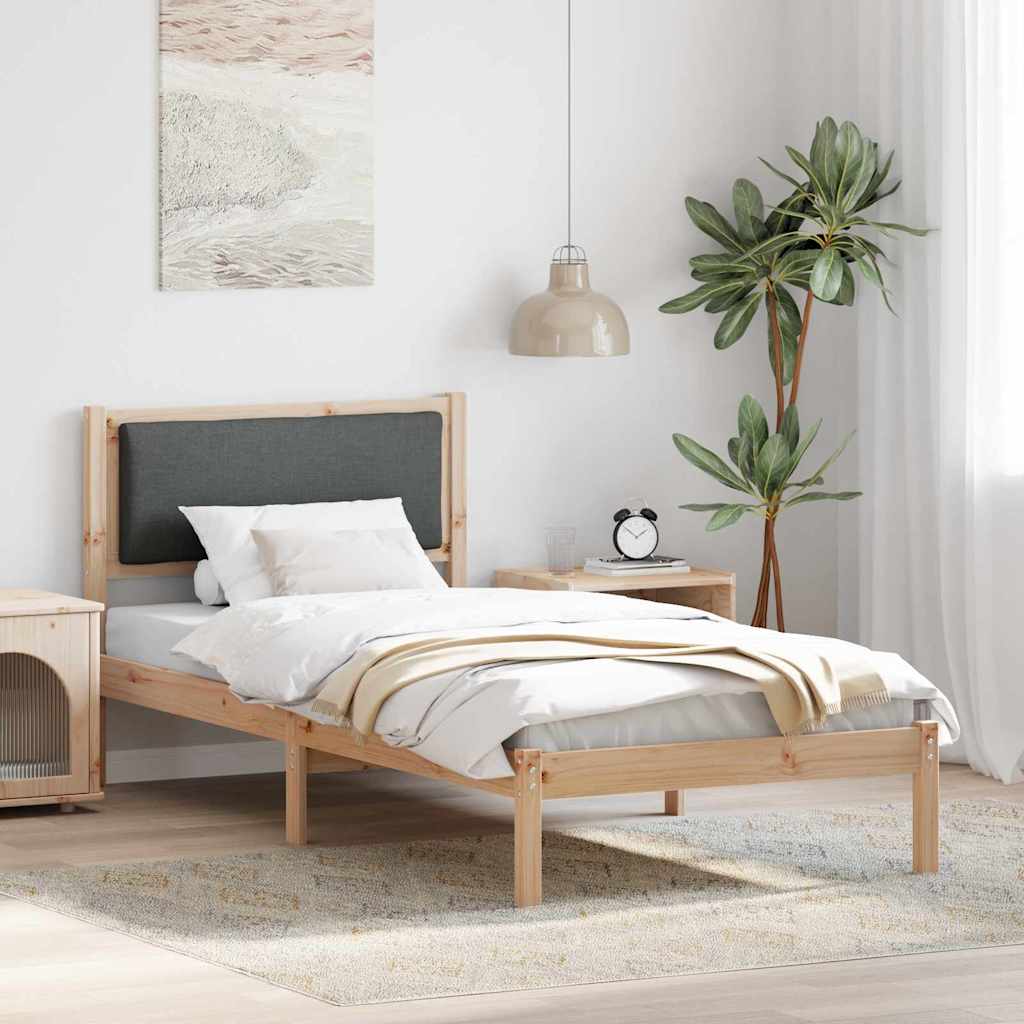 Estrutura da cama com cabeceira cinza escuro 90 x 190 cm