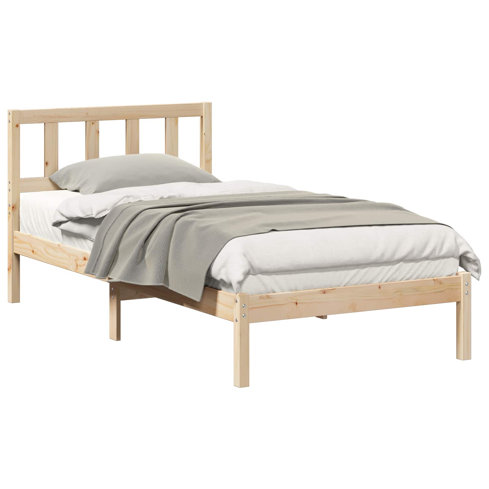 Estrutura da cama com cabeceira castanho 75 x 190 cm