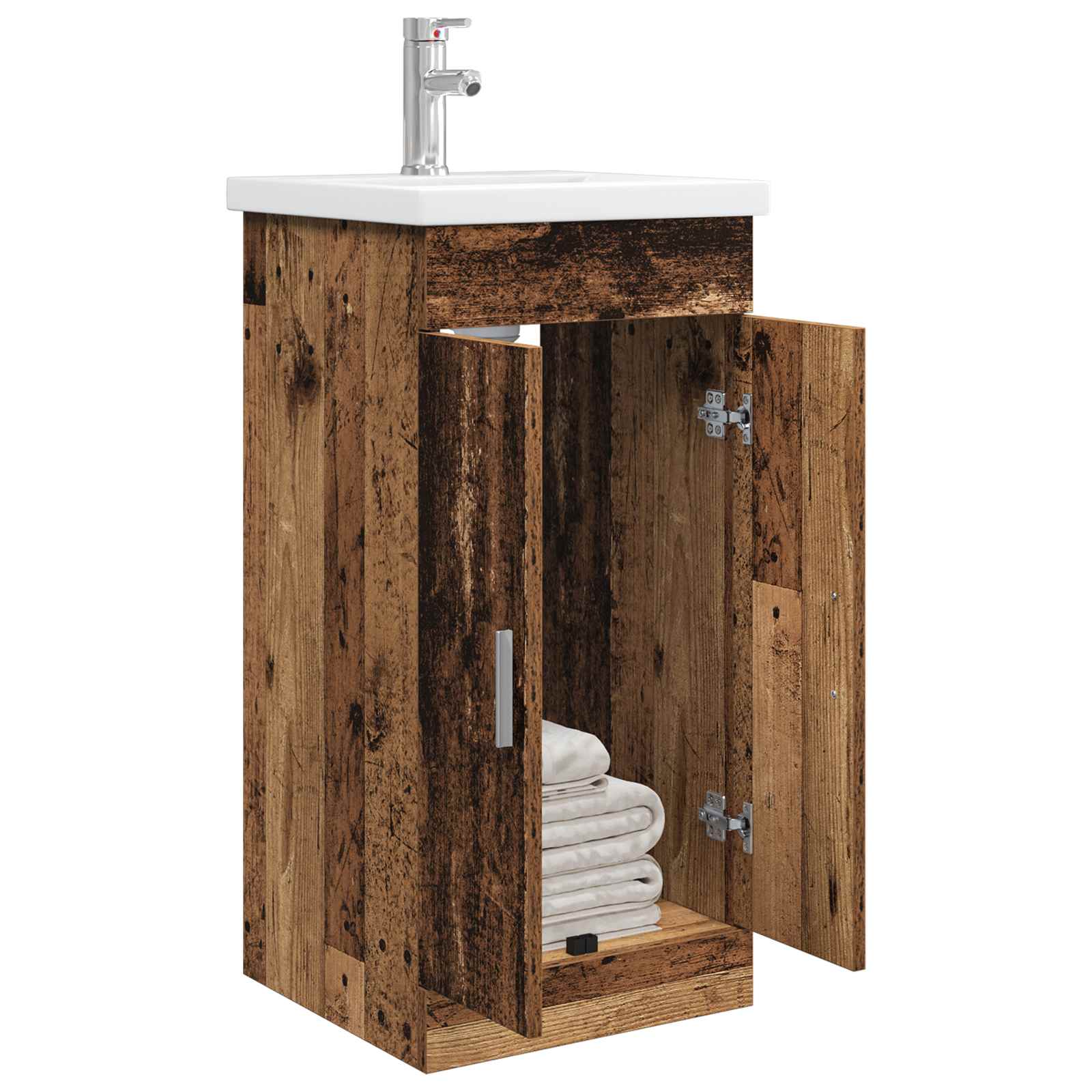 Gabinete de banheiro com pia madeira antiga 42 x 40 x 84,5 cm