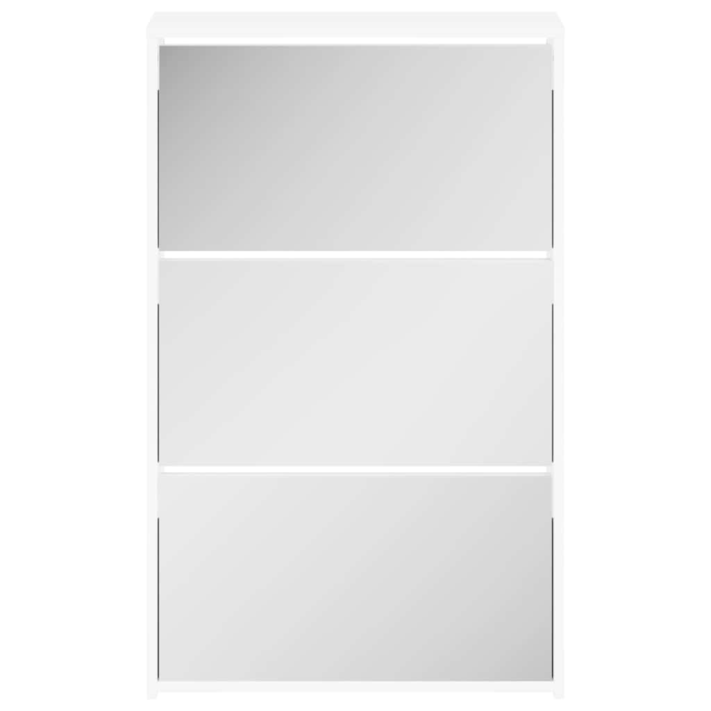 Sapateira 3 divisórias com espelho 63x17x102,5 cm branco