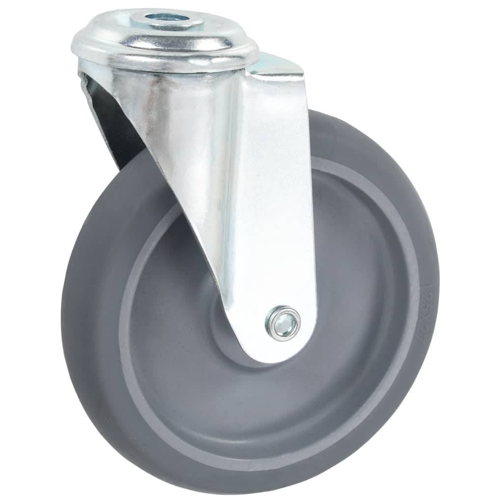12 Pcs rodas giratórias com orifício para parafuso 125 mm