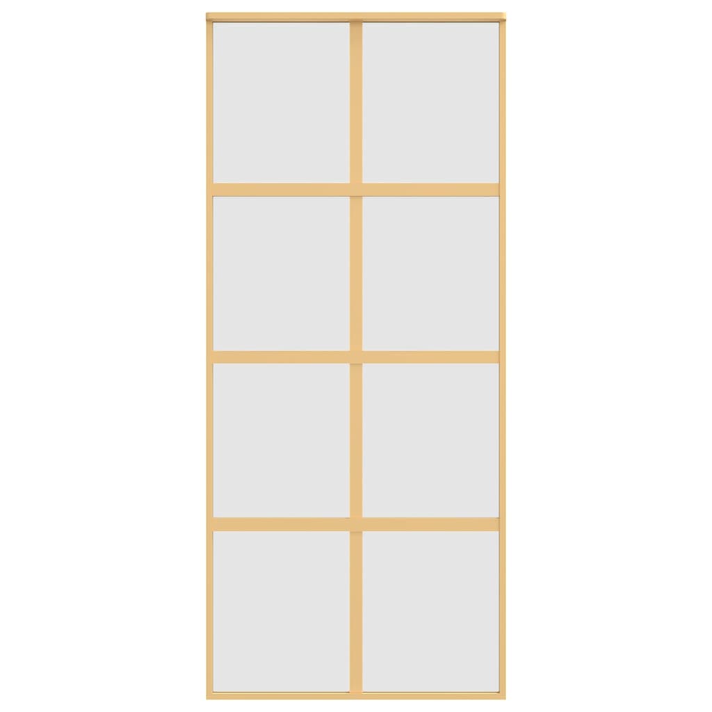 Porta deslizante 90x205 cm vidro esg fosco/alumínio dourado