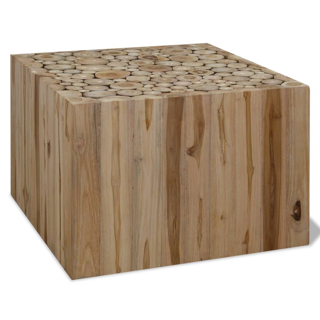 Mesa de centro em madeira de teca genuína 50x50x35 cm