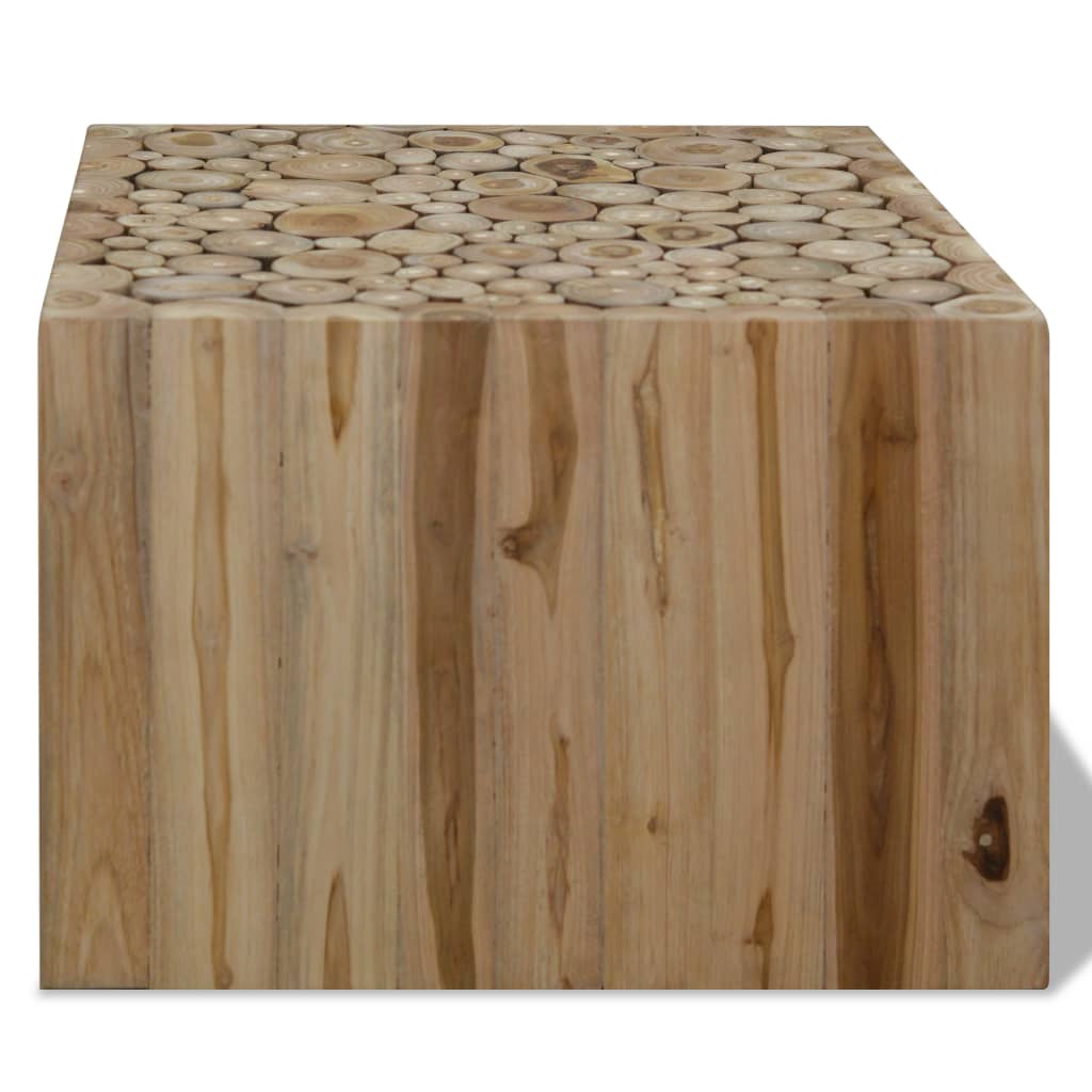 Mesa de centro em madeira de teca genuína 50x50x35 cm