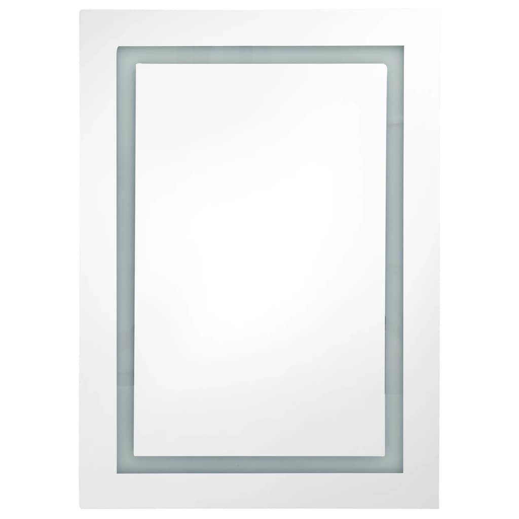 Armário espelhado casa de banho LED 50x13x70cm cinza brilhante