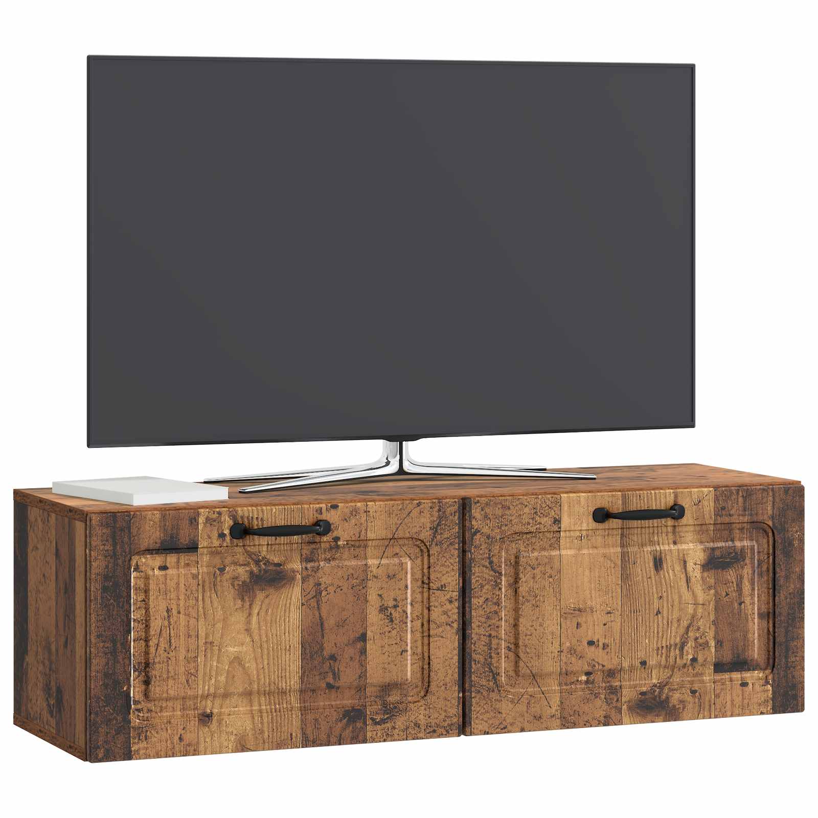 Gabinete de TV de parede madeira antiga 98 x 31 x 30 cm