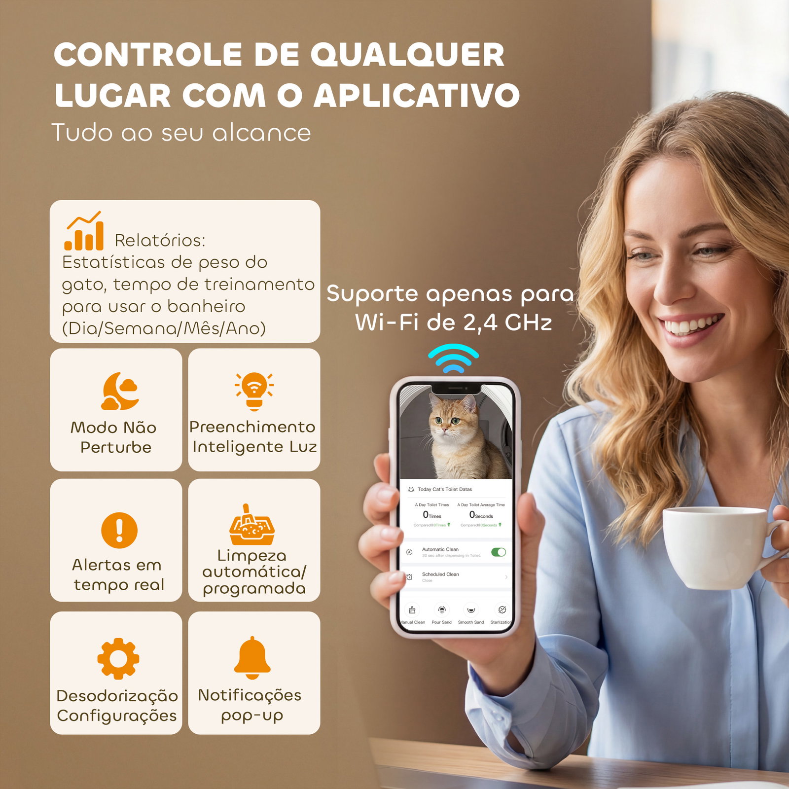 Caixa de areia autolimpante capacidade 7l com controlo por app purificação de odores ruído e sensores de segurança 58,1x47,5x53 cm branco e cinzento