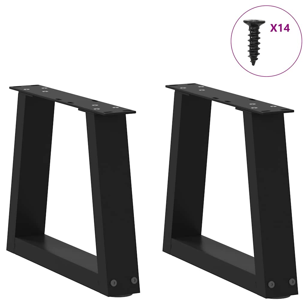 Pés para mesa de centro em v, 2 peças, preto, 40x(30-31,3) cm, aço
