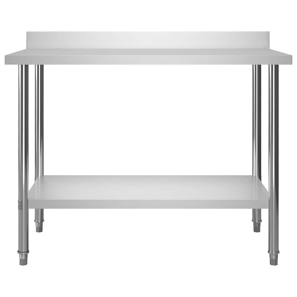 Mesa cozinha rebordo antissalpicos 120x60x93 cm aço inoxidável