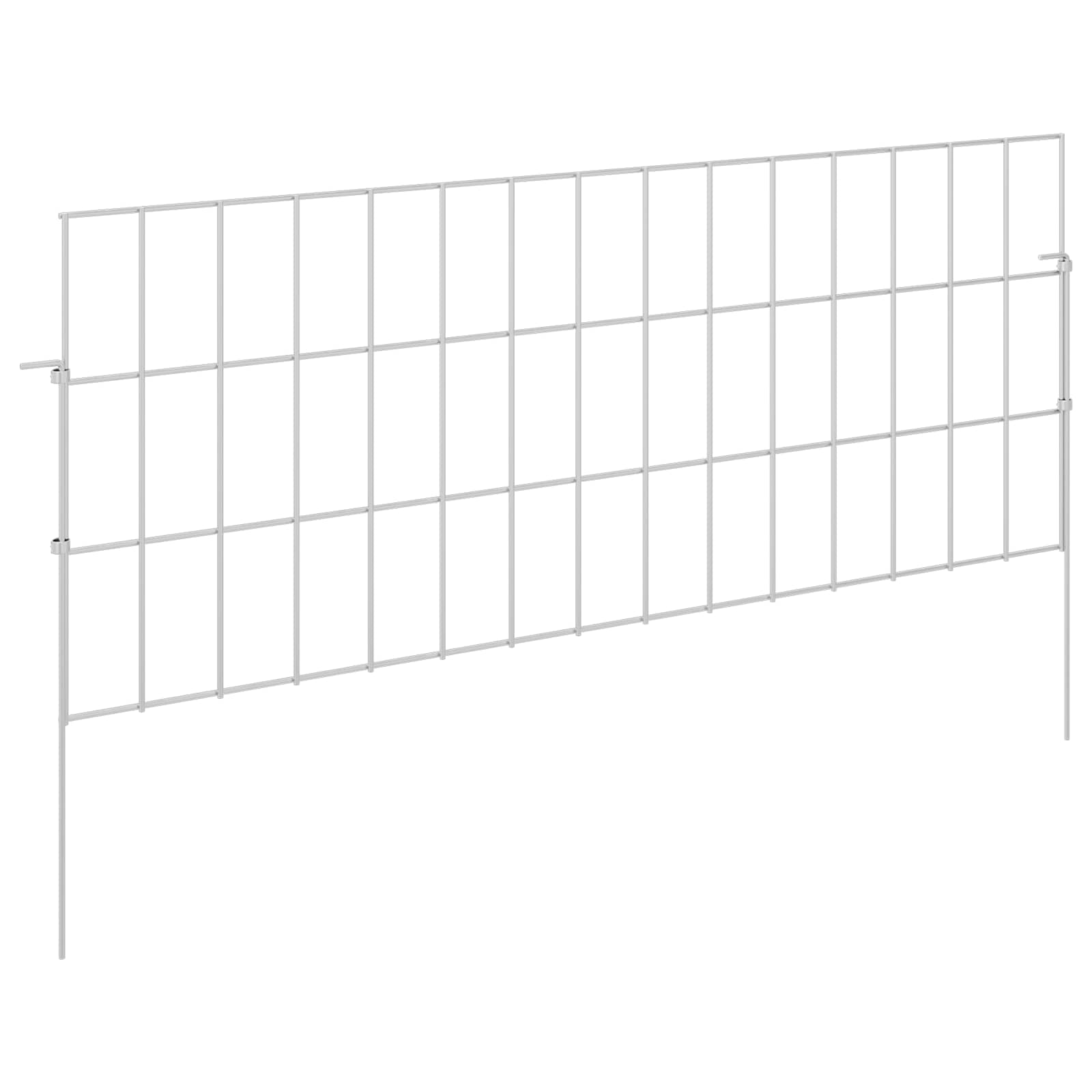 Cerca de jardim com estacas 48 unid. 75 x 30 cm aço galvanizado