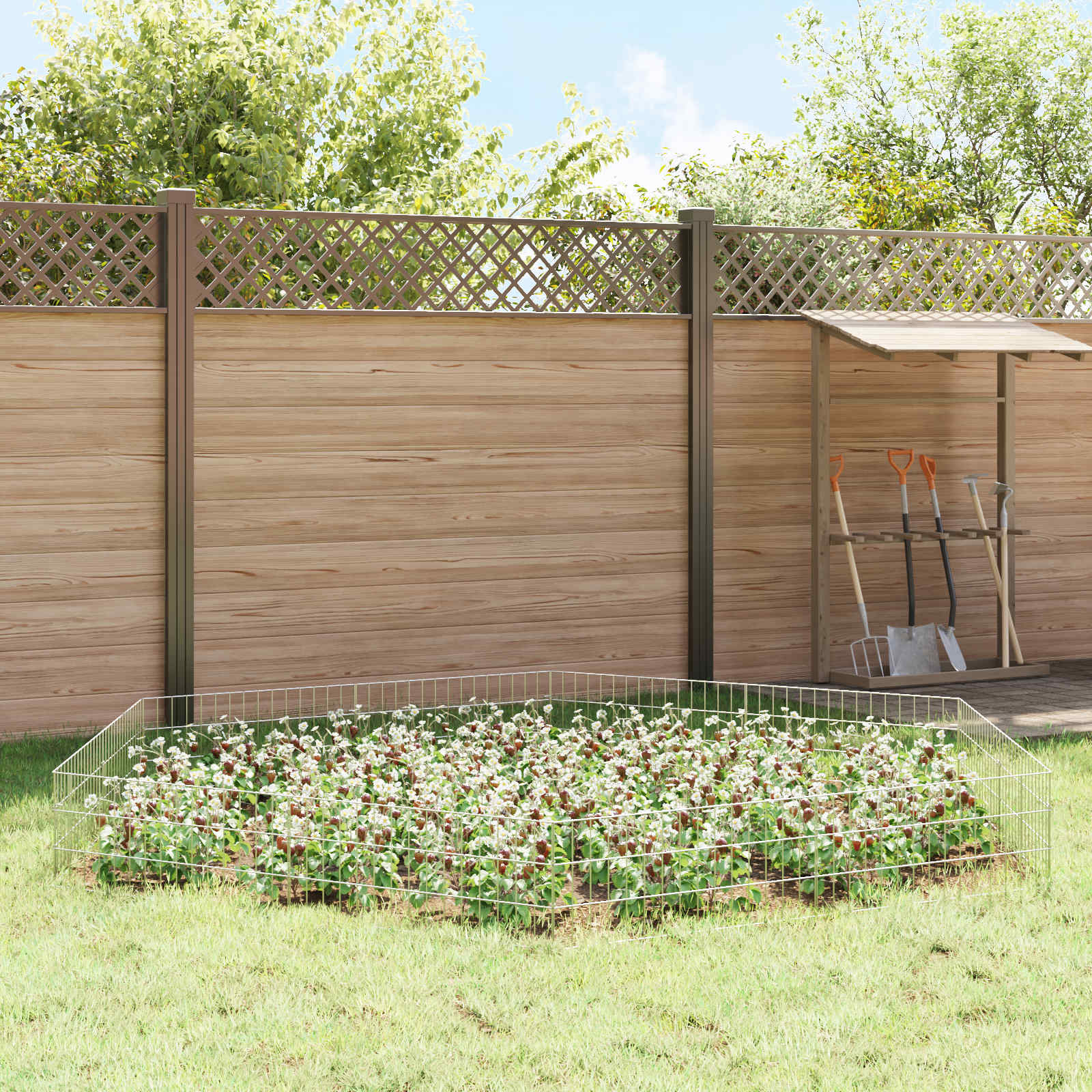 Cerca de jardim com estacas 48 unid. 75 x 30 cm aço galvanizado