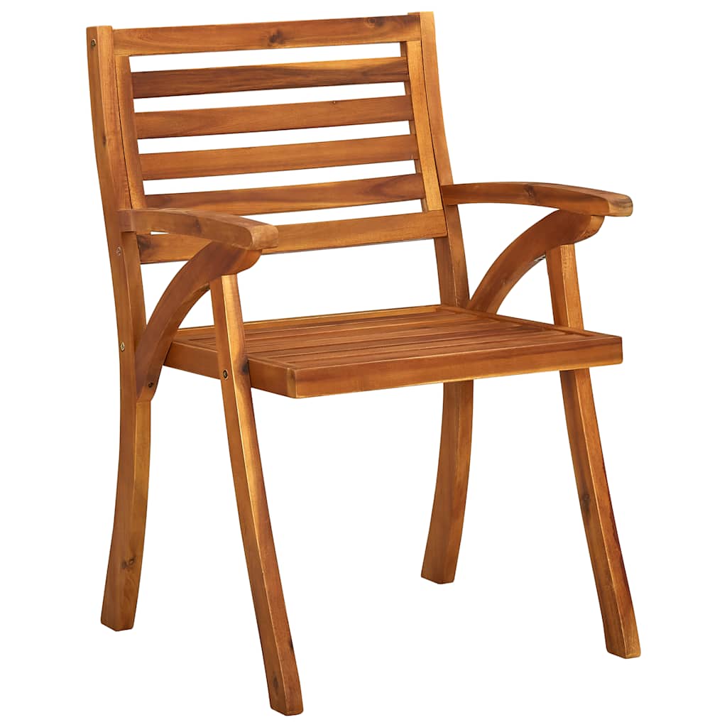 Cadeiras de jantar p/ jardim c/ almofadões 3 pcs acácia maciça