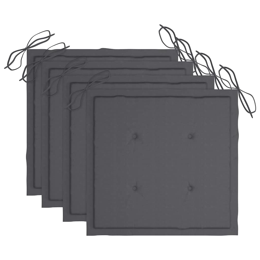 Cadeiras de jantar p/ jardim c/ almofadões 3 pcs acácia maciça