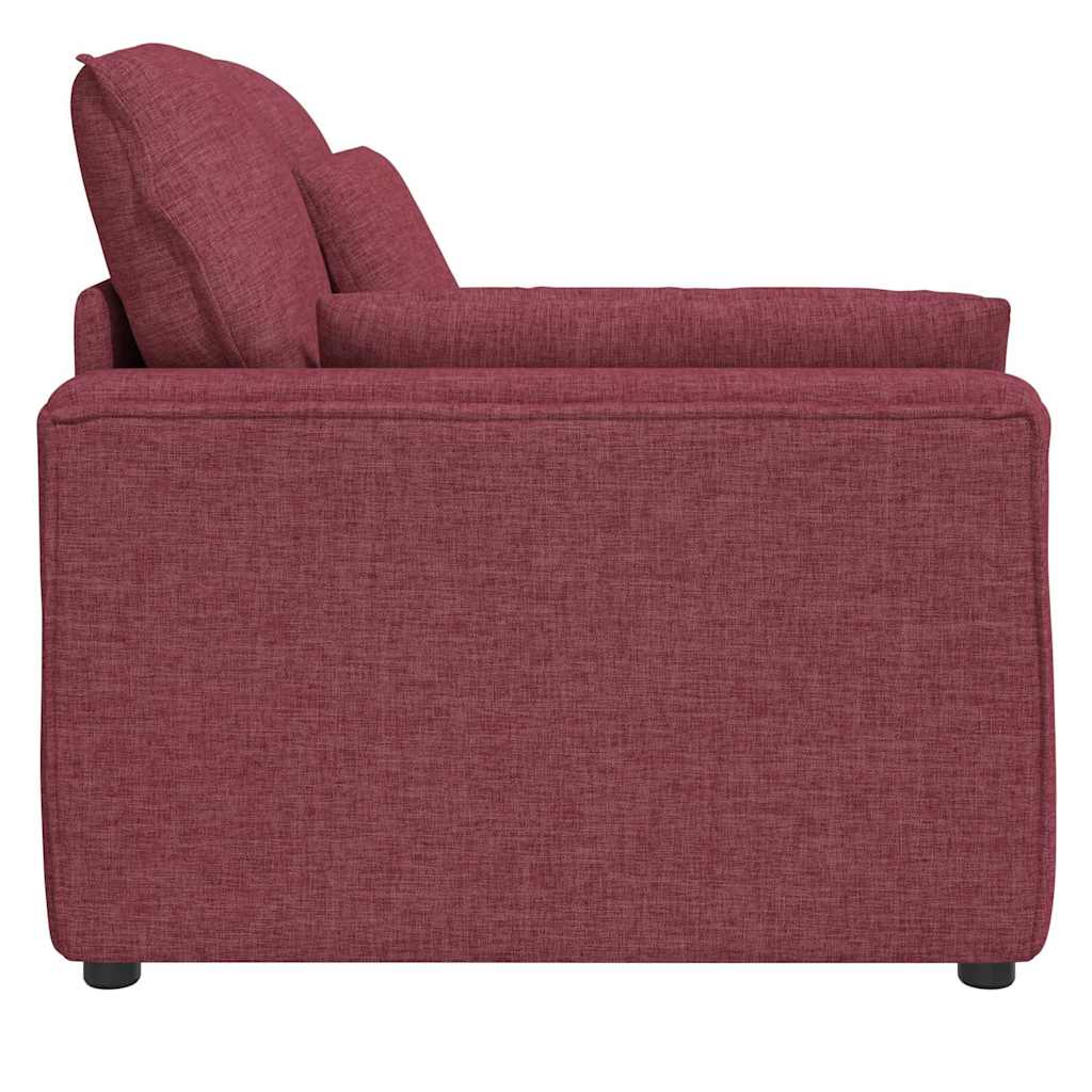 Módulo de extremidade de apoio de braço para sofá modular com almofadas, vermelho vinho, 100 cm
