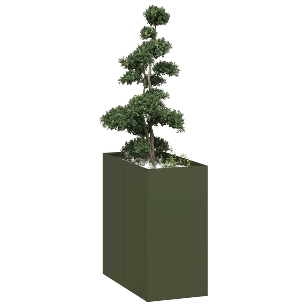 Vaso floreira 40x80x80 cm aço verde azeitona