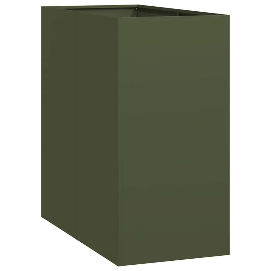 Vaso floreira 40x80x80 cm aço verde azeitona