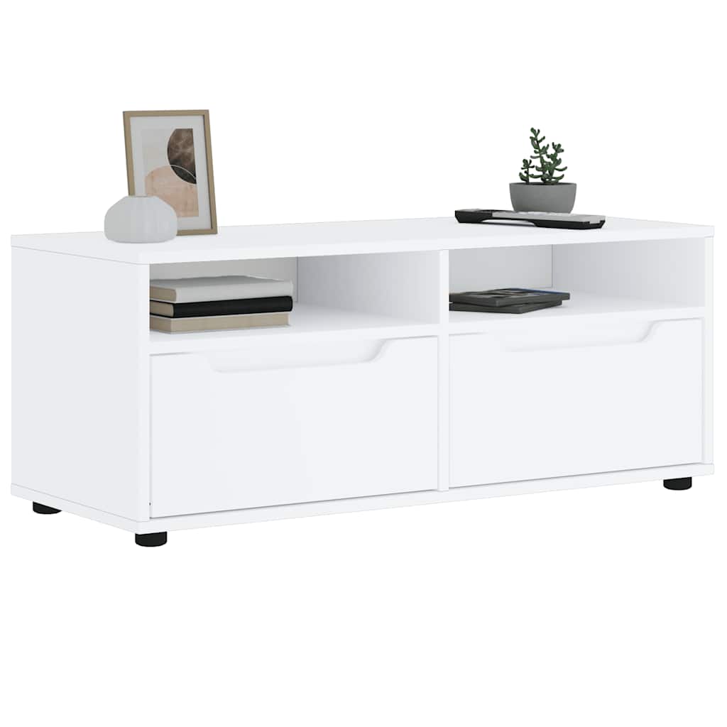 Móvel TV visnes derivados de madeira branco 100x40x38 cm