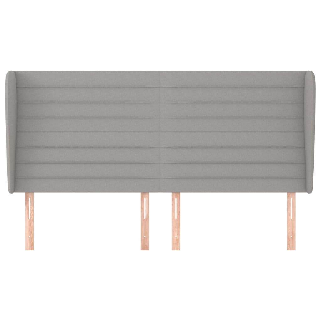 Cabeceira cama c/ abas tecido 203x23x118/128 cm cinzento-claro