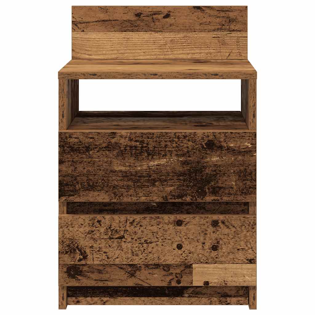 Mesas de cabeceira 2 pcs com 2 gavetas 40x33x60cm madeira velha