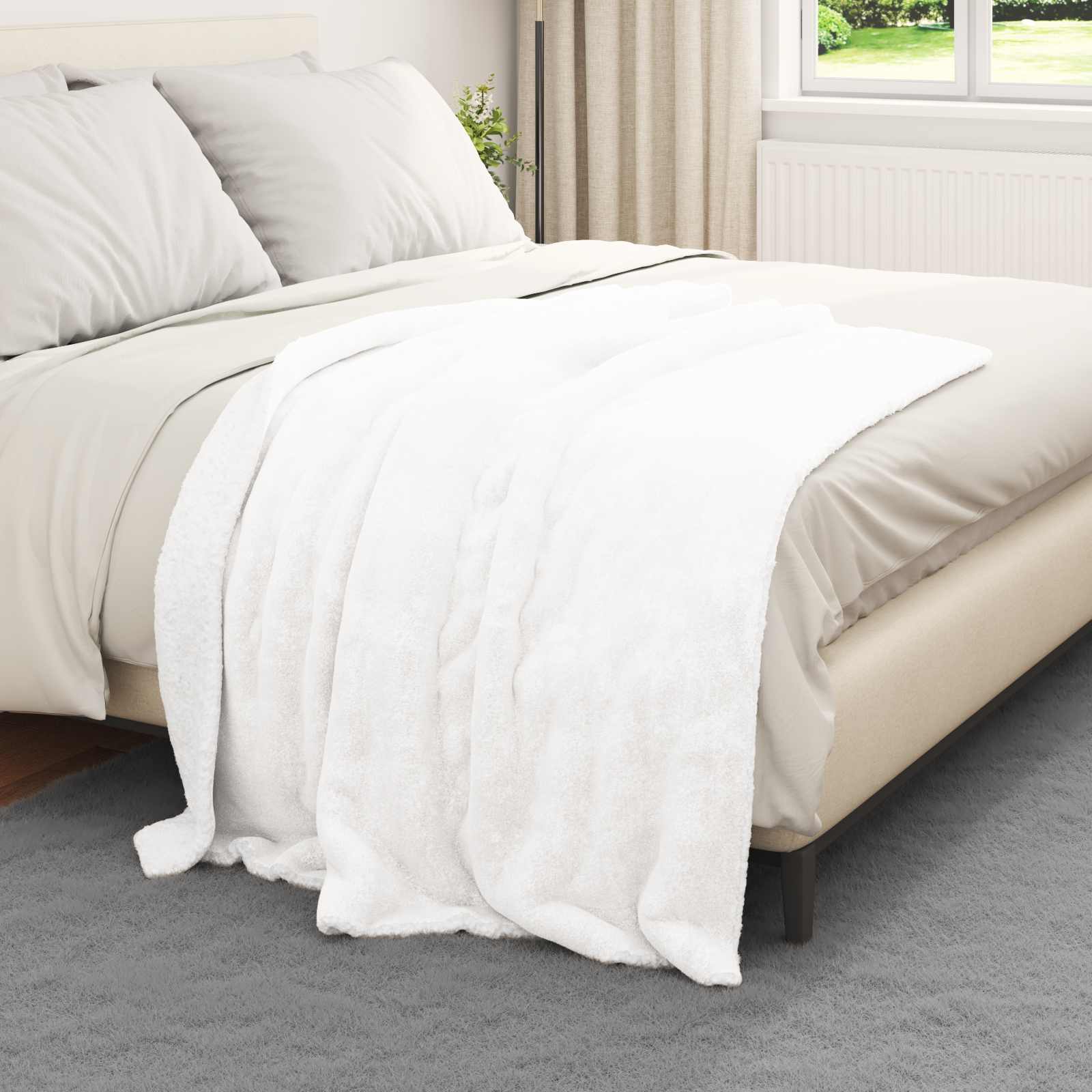 Cobertor branco 130 x 150 cm 1 lã