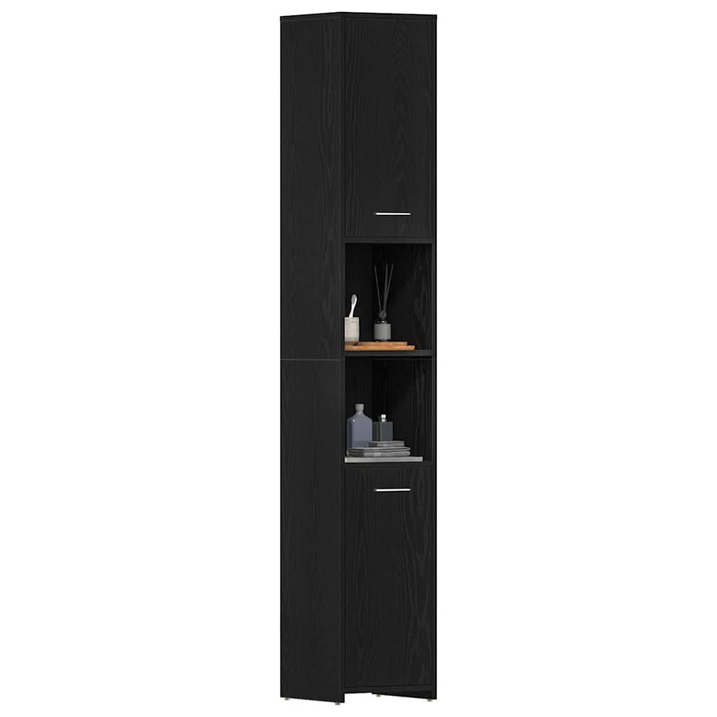 Armário wc 30x30x183,5 cm derivados madeira carvalho preto