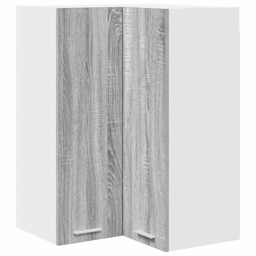 Armário suspenso cinza sonoma e branco 57 x 57 x 80 cm