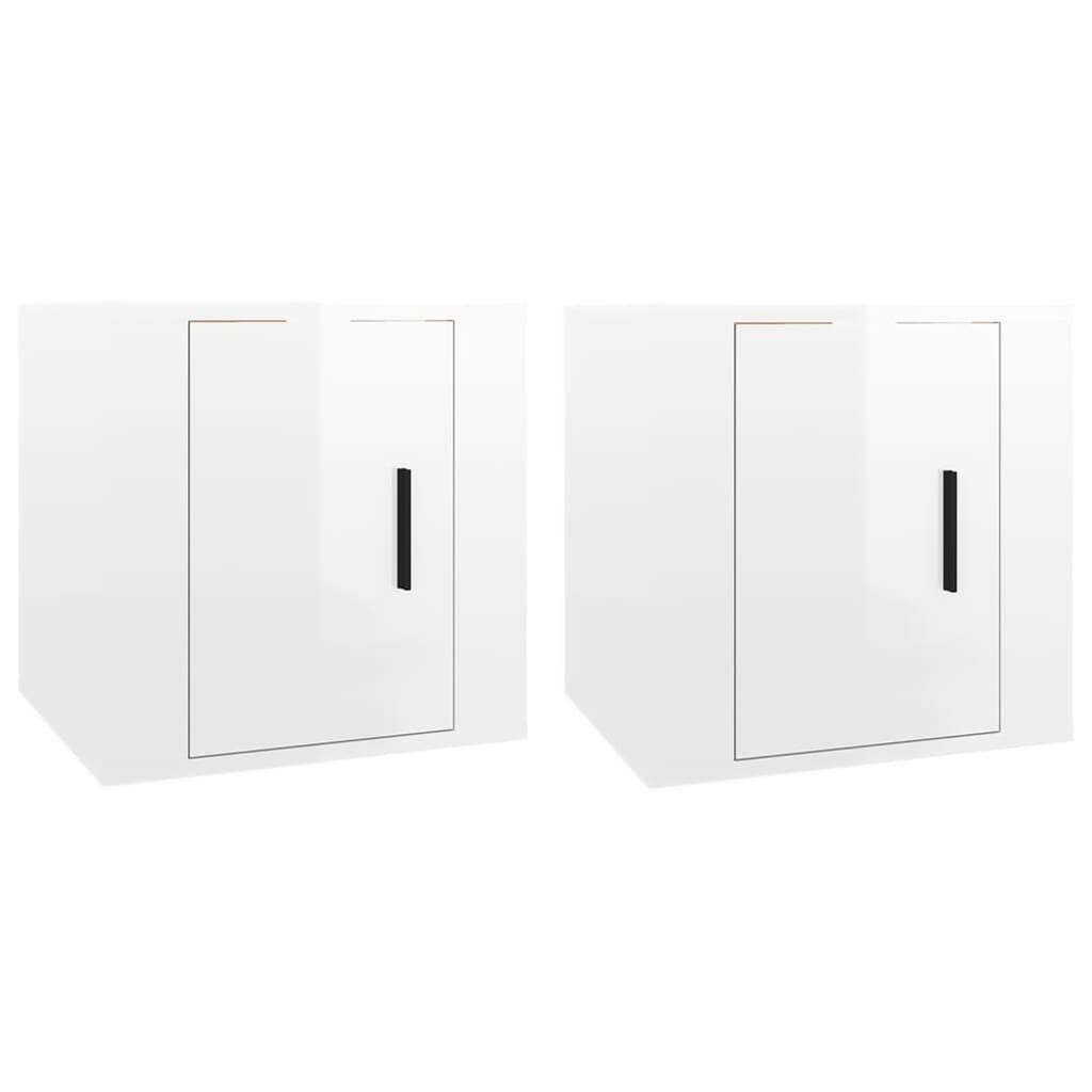 Móveis de TV para parede 2 pcs 40x34,5x40 cm branco brilhante
