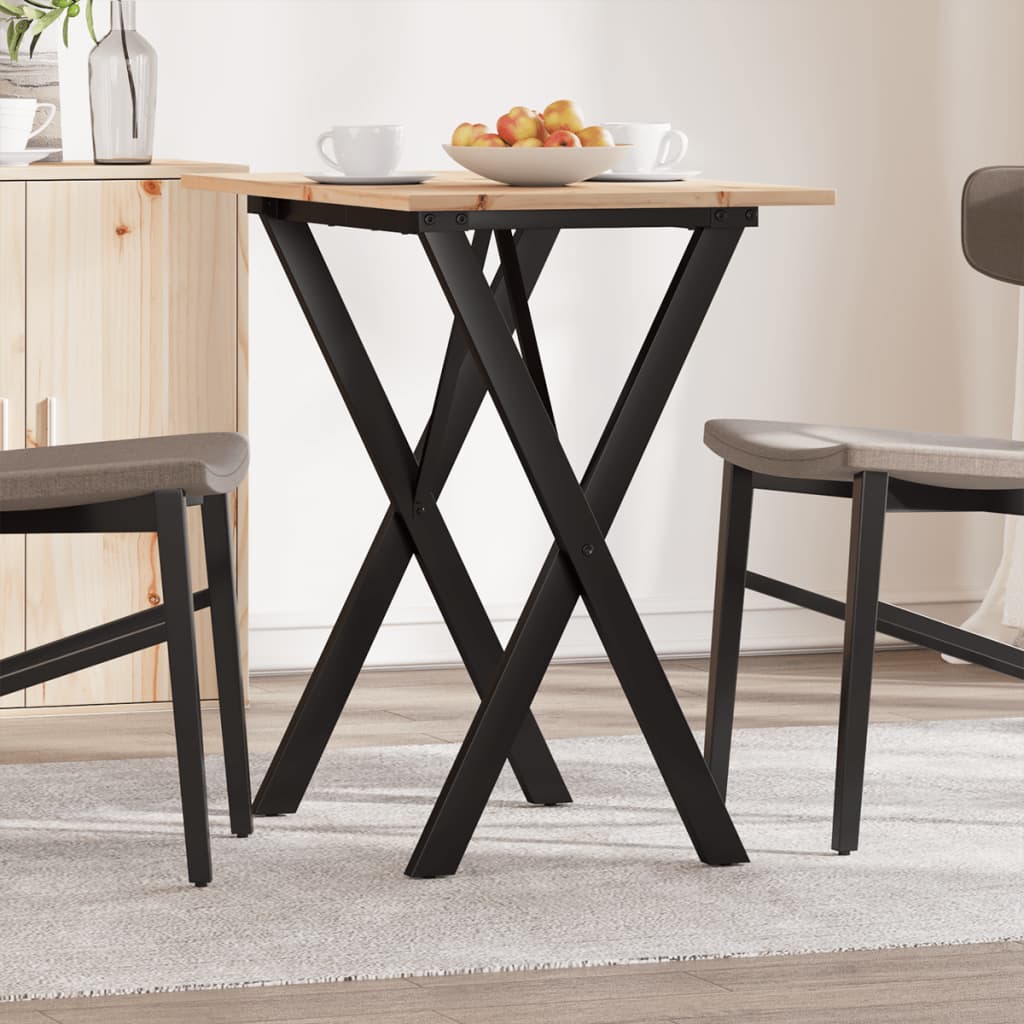 Mesa de jantar estrutura em x 80x50x75 cm pinho e aço