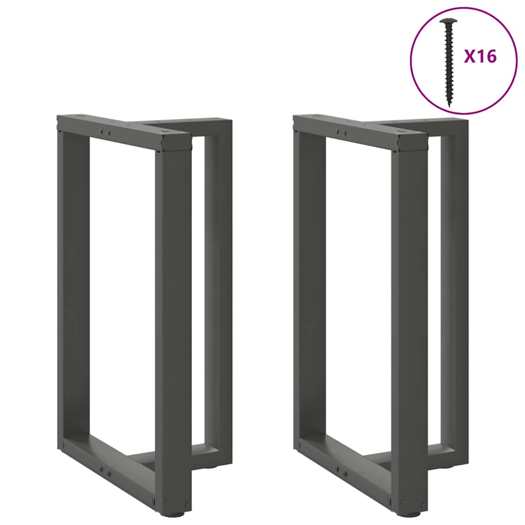 Pés para mesa de bar em forma de t, 2 peças, antracite, 60x35x(90-91) cm, aço