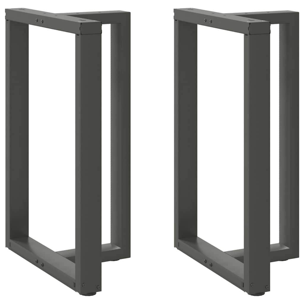 Pés para mesa de bar em forma de t, 2 peças, antracite, 60x35x(90-91) cm, aço