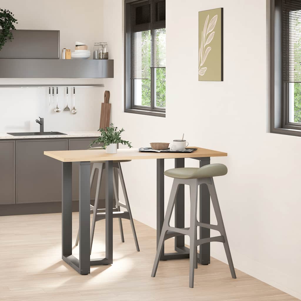 Pés para mesa de bar em forma de t, 2 peças, antracite, 60x35x(90-91) cm, aço