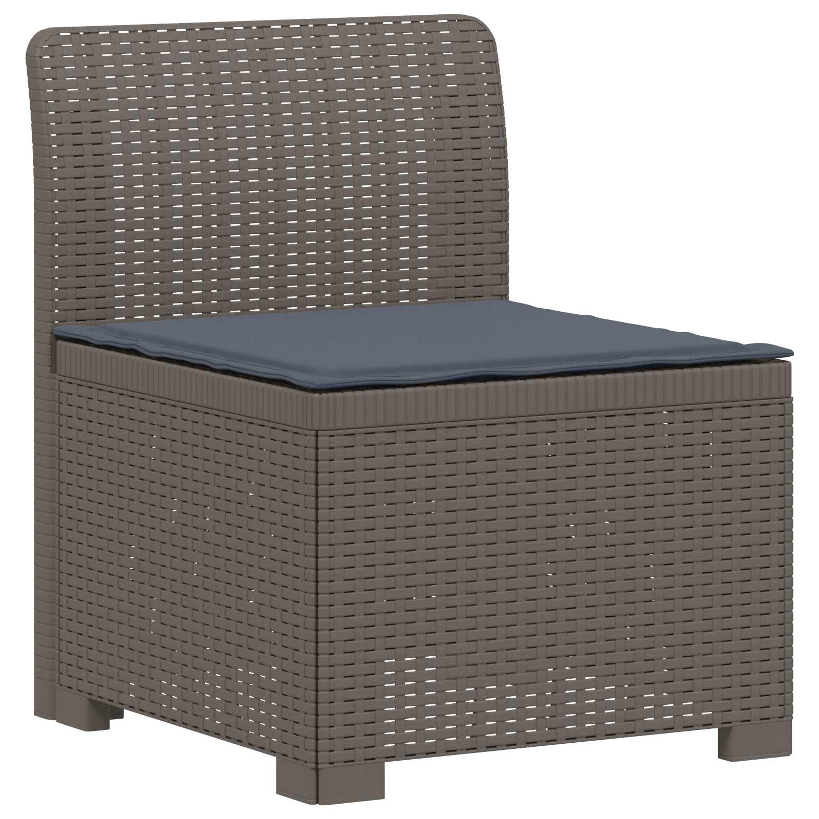 Sofá de jardim 1 lugar com almofada look rattan PP