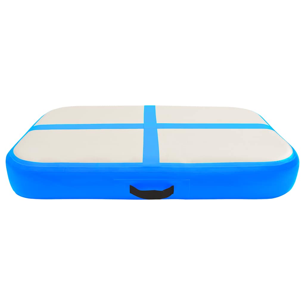 Colchão de ginástica insuflável c/ bomba 60x100x10 cm PVC azul