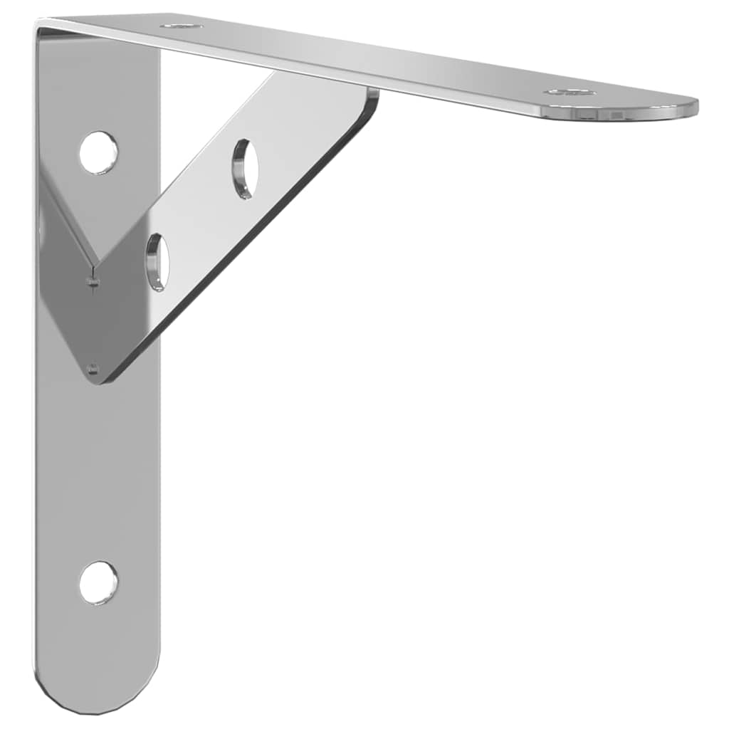 Suportes prateleira 4pcs 20x2,5x14 cm aço inoxidável prateado