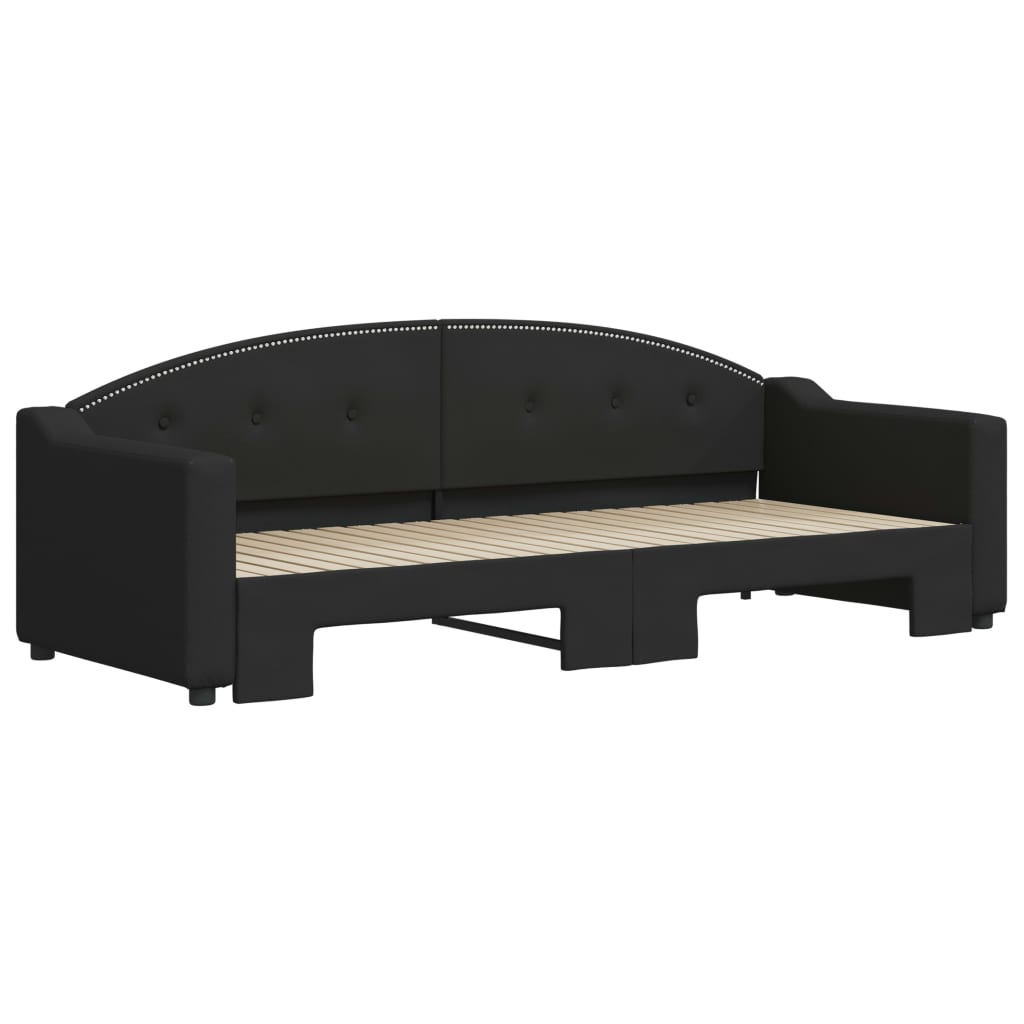 Sofá-cama com gavetão 80x200 cm tecido preto