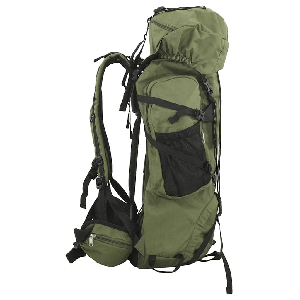 Mochila para caminhadas 80 l tecido oxford verde-tropa