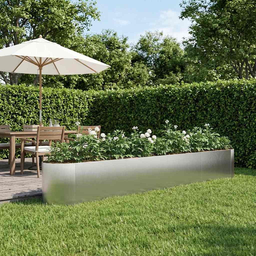 Cama de jardim elevada aço inoxidável 380 x 40 x 40 cm aço