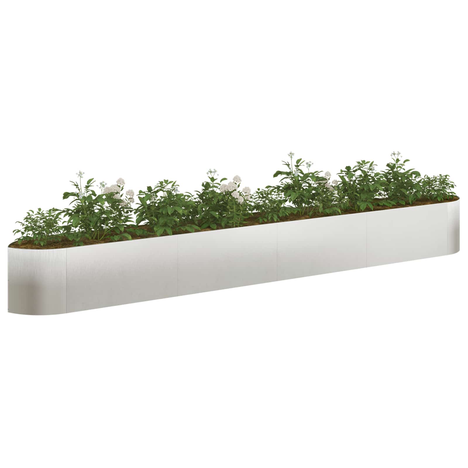 Cama de jardim elevada aço inoxidável 380 x 40 x 40 cm aço