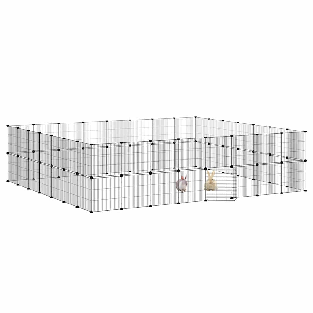 Gaiola p/ animais de 60 painéis c/ porta 35x35 cm aço preto