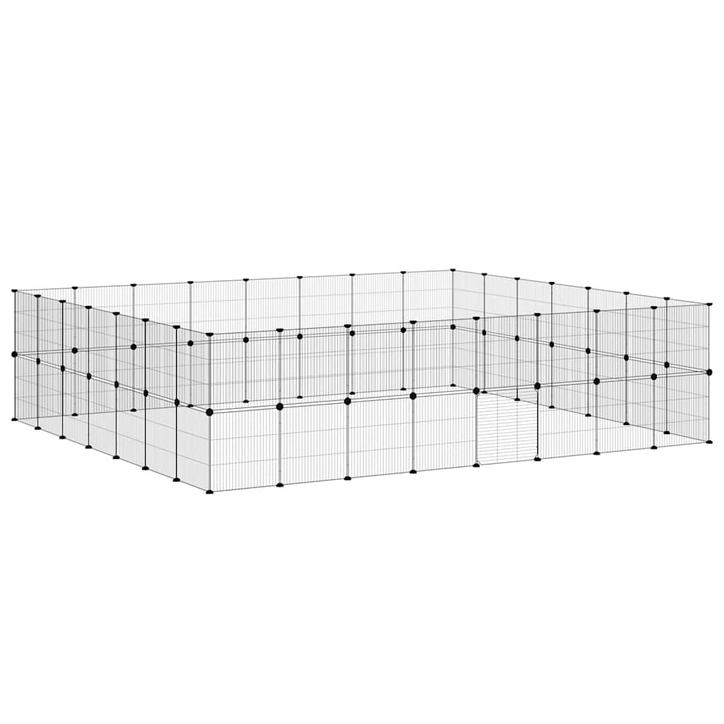 Gaiola p/ animais de 60 painéis c/ porta 35x35 cm aço preto