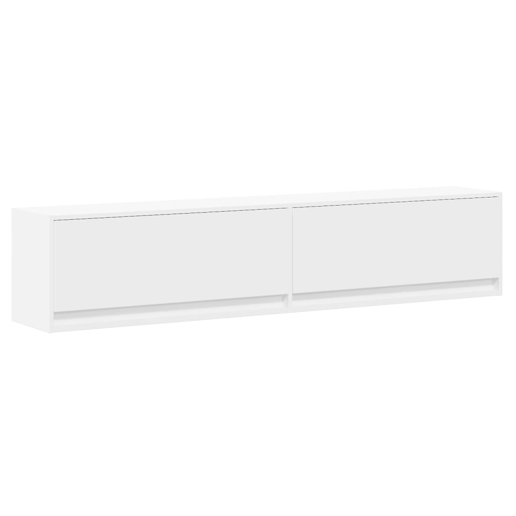 Móvel de parede para TV com luzes LED 180x31x38 cm branco